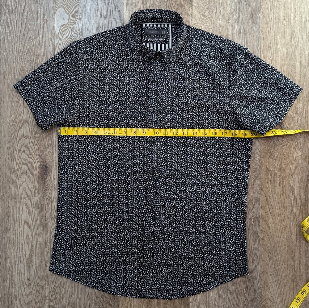 Denim & Flower Men's Black Floral Button Down Short Sleeve Shirt - Small - Picture 5 of 9